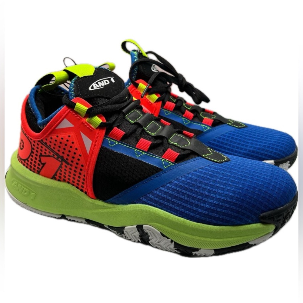 NWOT AND1 Blue and Orange Sneakers Vibrant Design Athletic size 7.5 - Picture 2 of 13